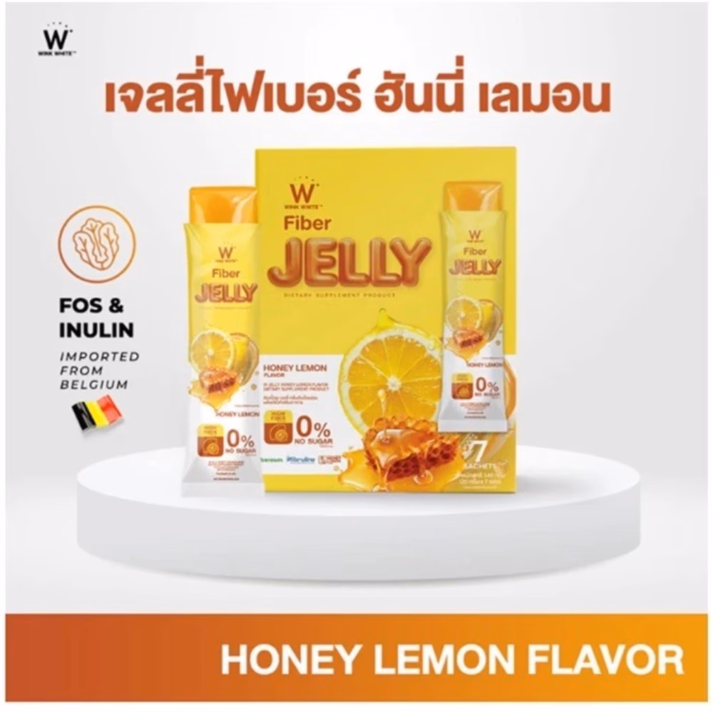 Wink White Fiber Jelly – Honey Lemon Flavor – Dietary Supplement Product – 7 Sachets 2