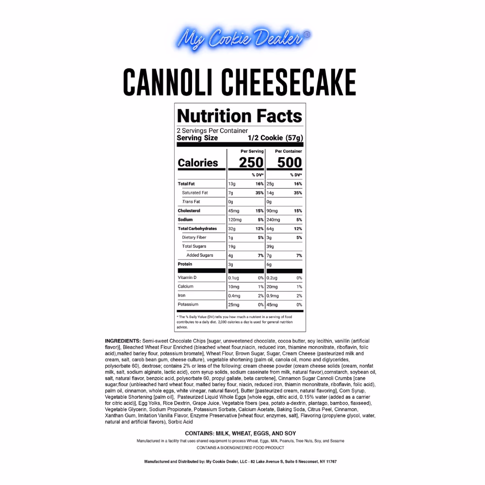 My Cookie Dealer Protein Cookie Cannoli Cheesecake113gm 2