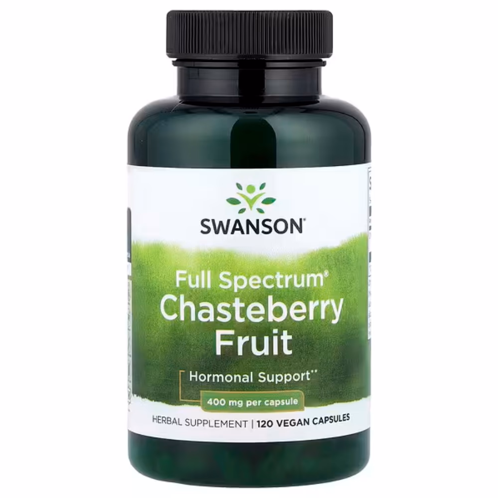 Swanson Full Spectrum Chasteberry Fruit 400 mg Hormonal Support Herbal Supplement, 120 Vegan Capsules 1