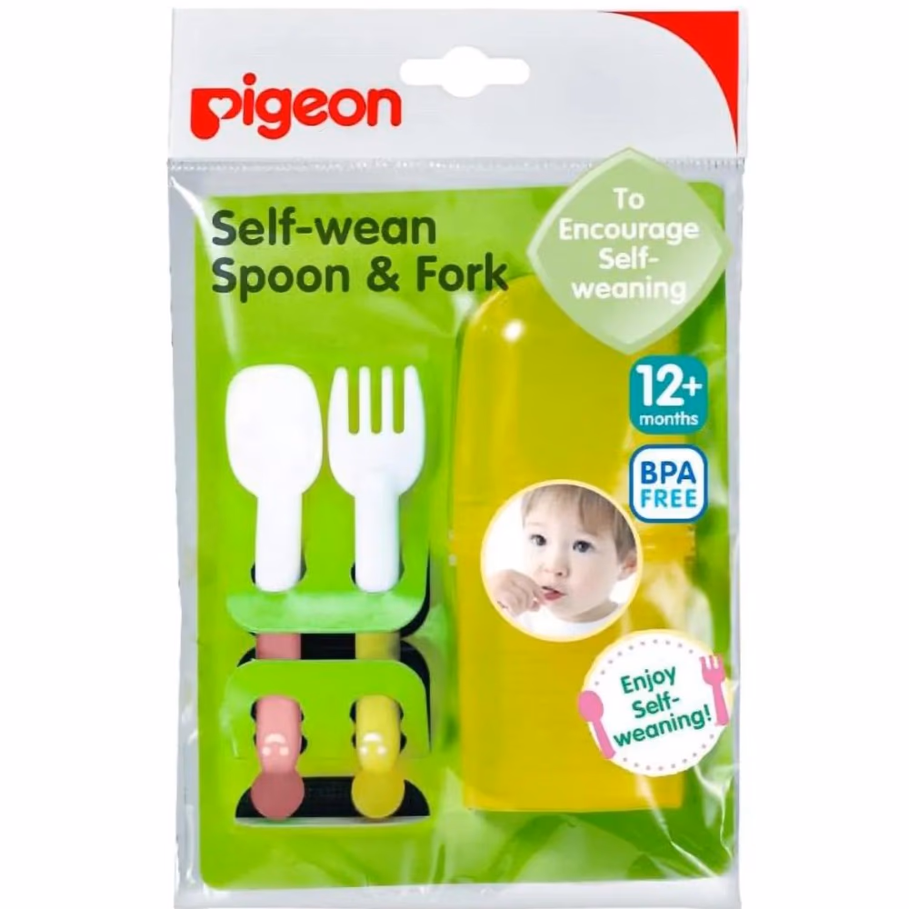 Pigeon Self Wean Spoon & Fork Set 12+M 1