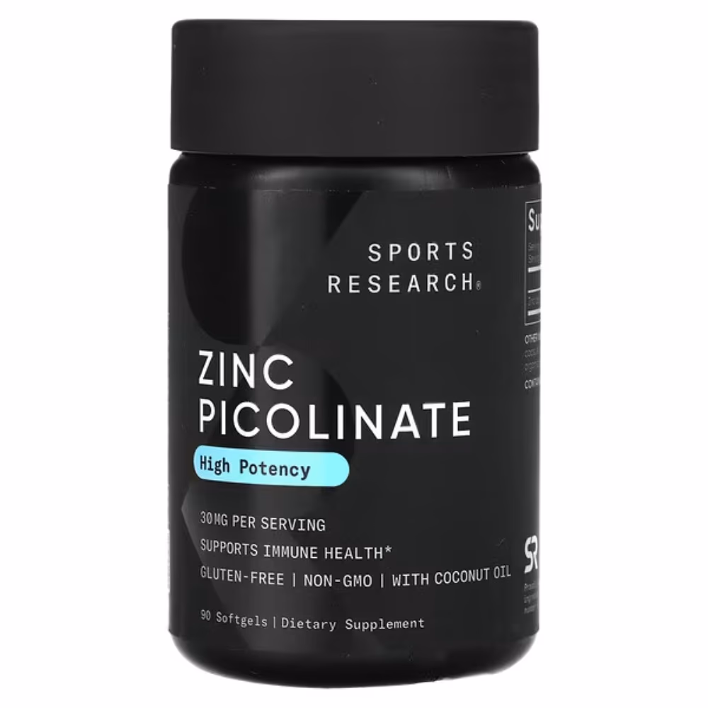 Sports Research Zinc Picolinate 30mg- 90 Softgels 1