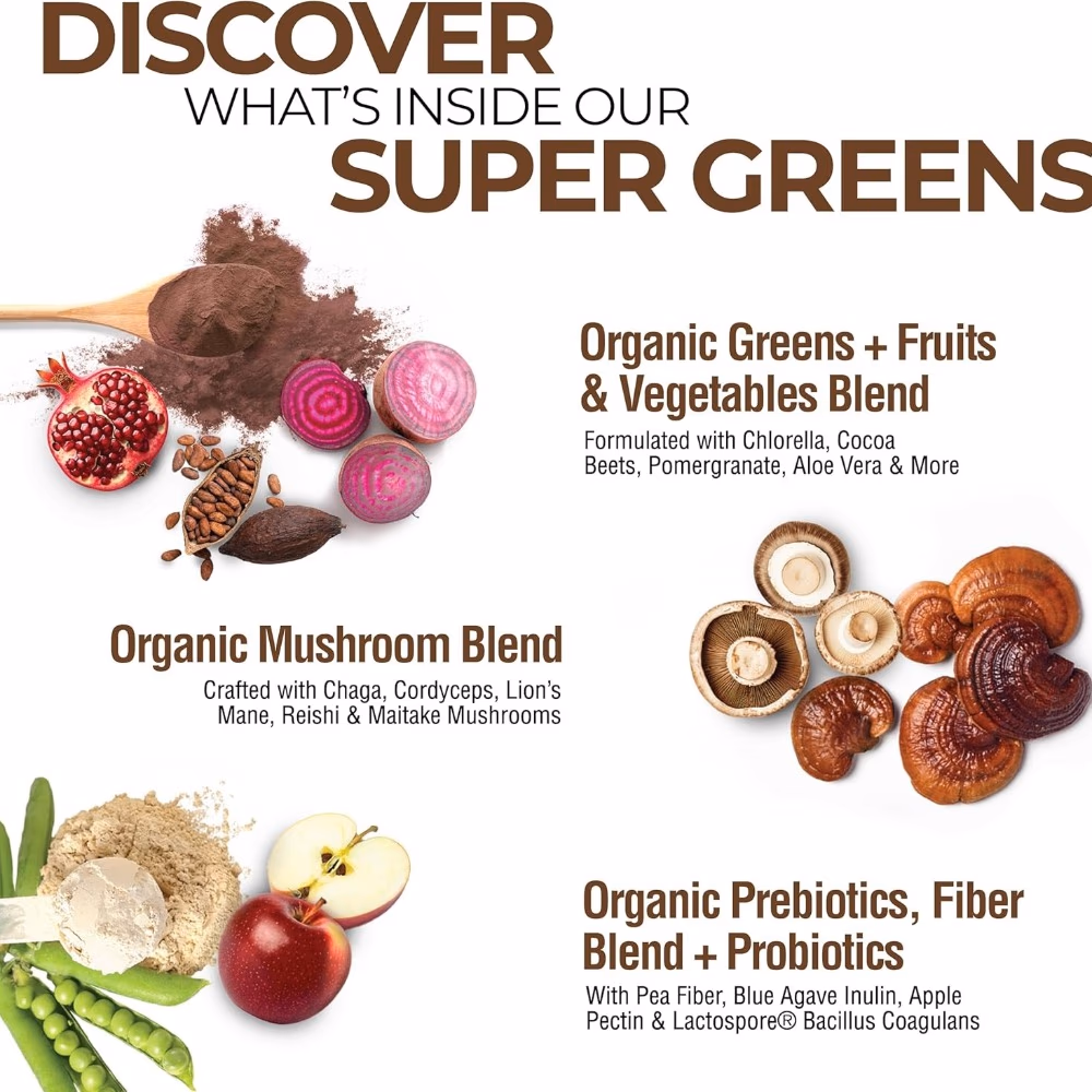 Country Farms Super Greens Superfood Powder, Chocolate Flavor, 300g 3