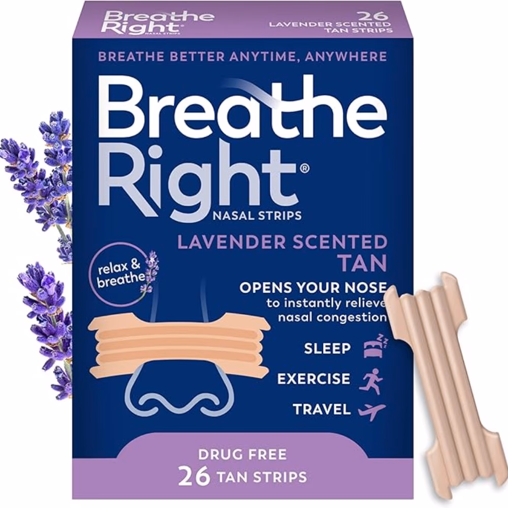 Breathe Right Nasal Strips Lavender Scented Tan Strips 26s 1
