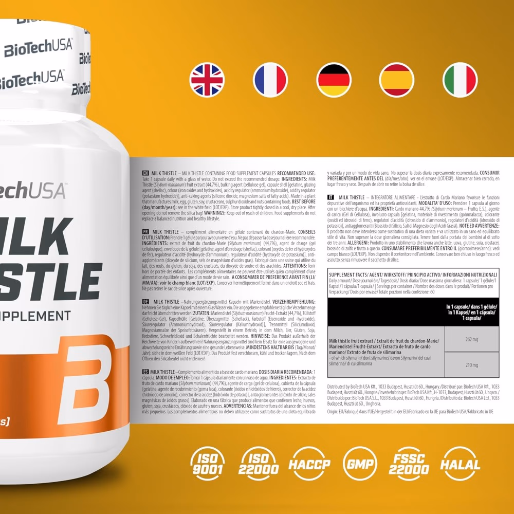 BioTechUSA Milk Thistle 60 Capsules: Liver Support Formula with Antioxidant Protection 5