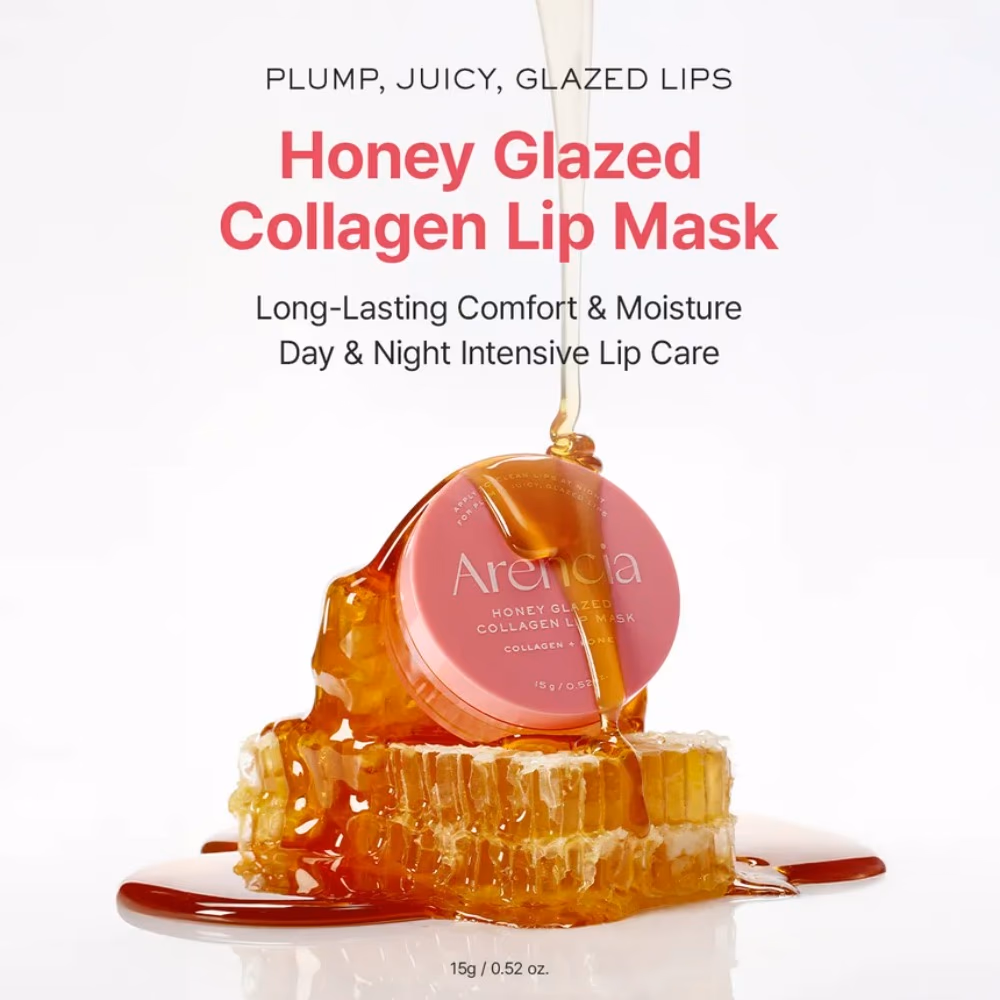 Arencia Honey Glazed Collagen Lip Mask Overnight Hydrating Lip Treatment for Plump Lips 15g 2
