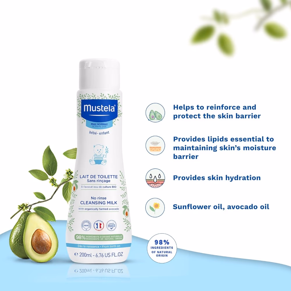 Mustela No Rinse Cleansing Milk 200ml 2
