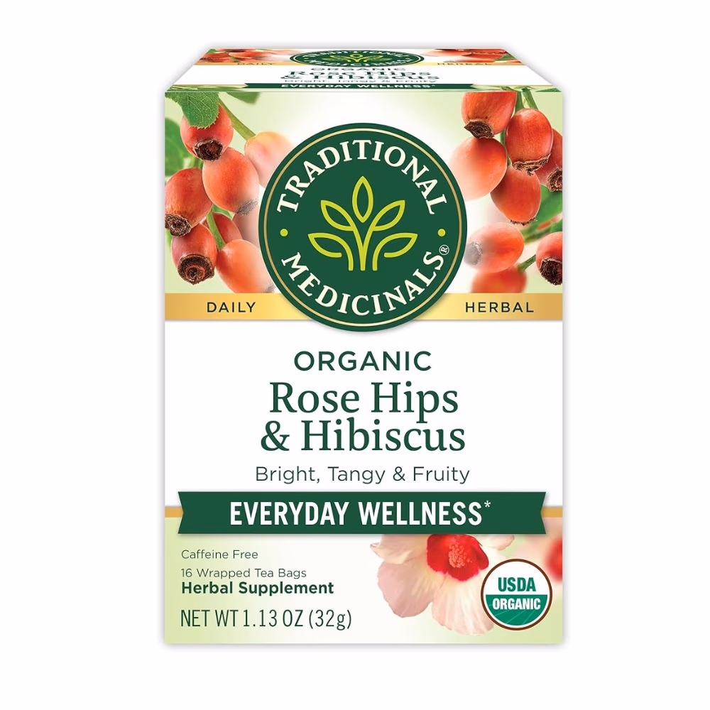 Traditional Organic Rose Hips & Hibiscus Tea Bags 16s