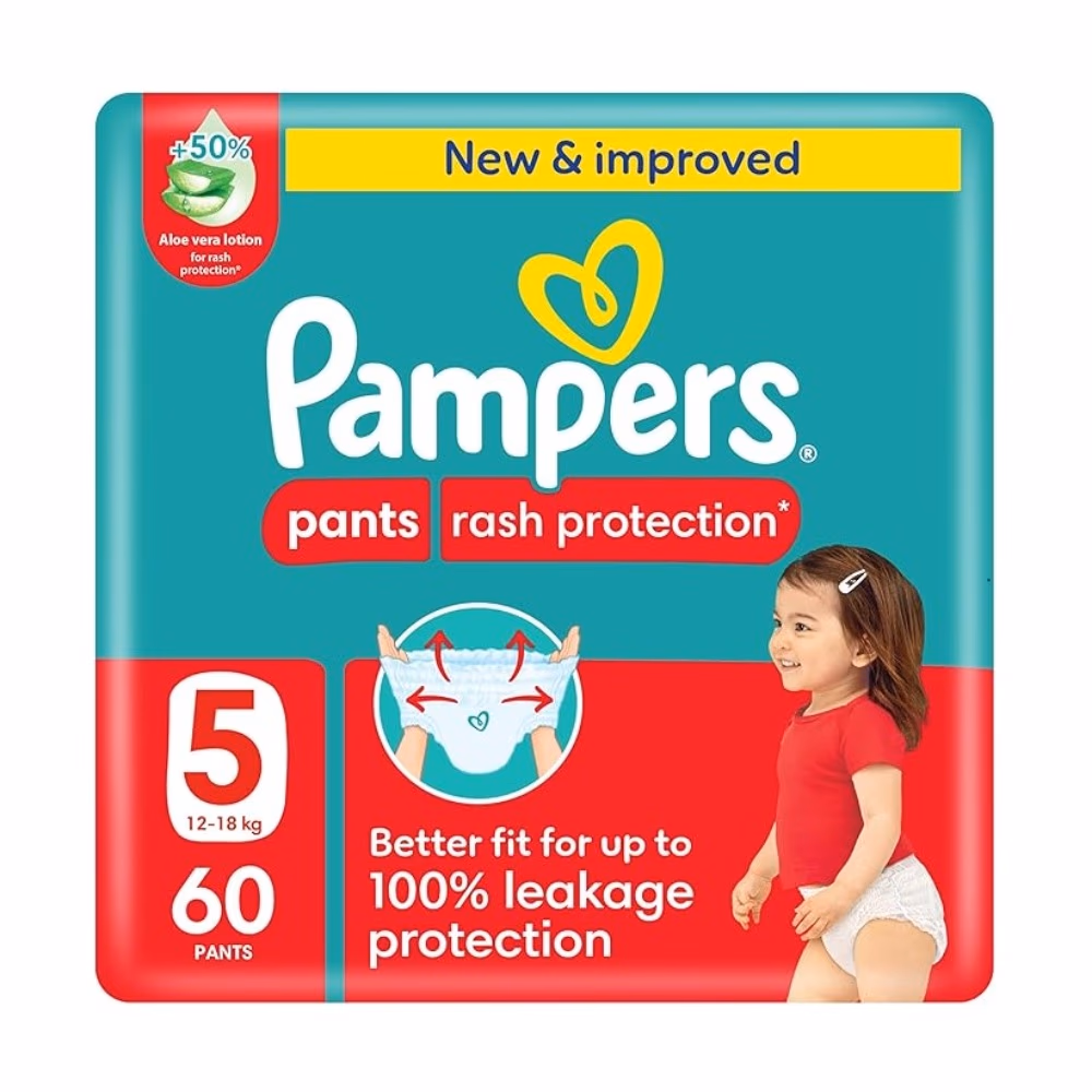 Pampers 5 Pants Rash Protection 60 Diapers 1