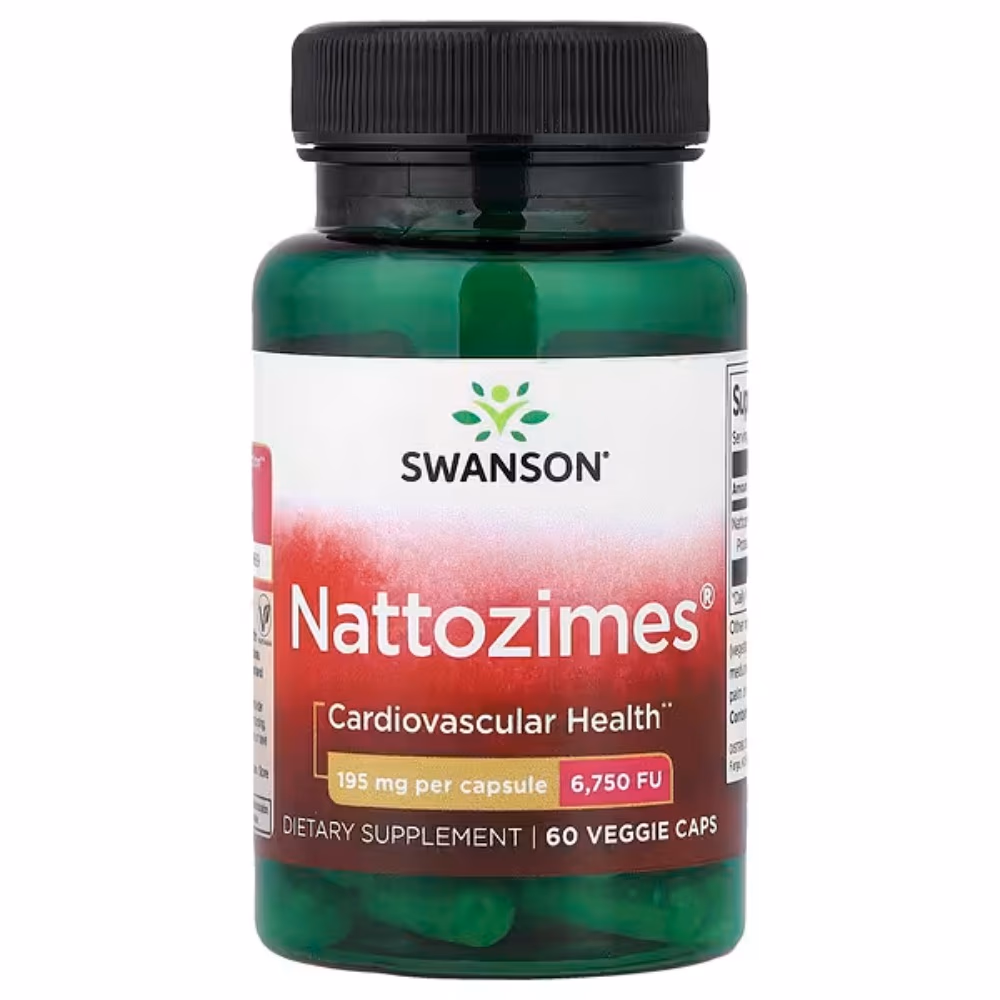 Swanson Nattozimes – Cardiovascular Health Support Supplement, 195mg (6,750 FU), 60 Veggie Capsules 1