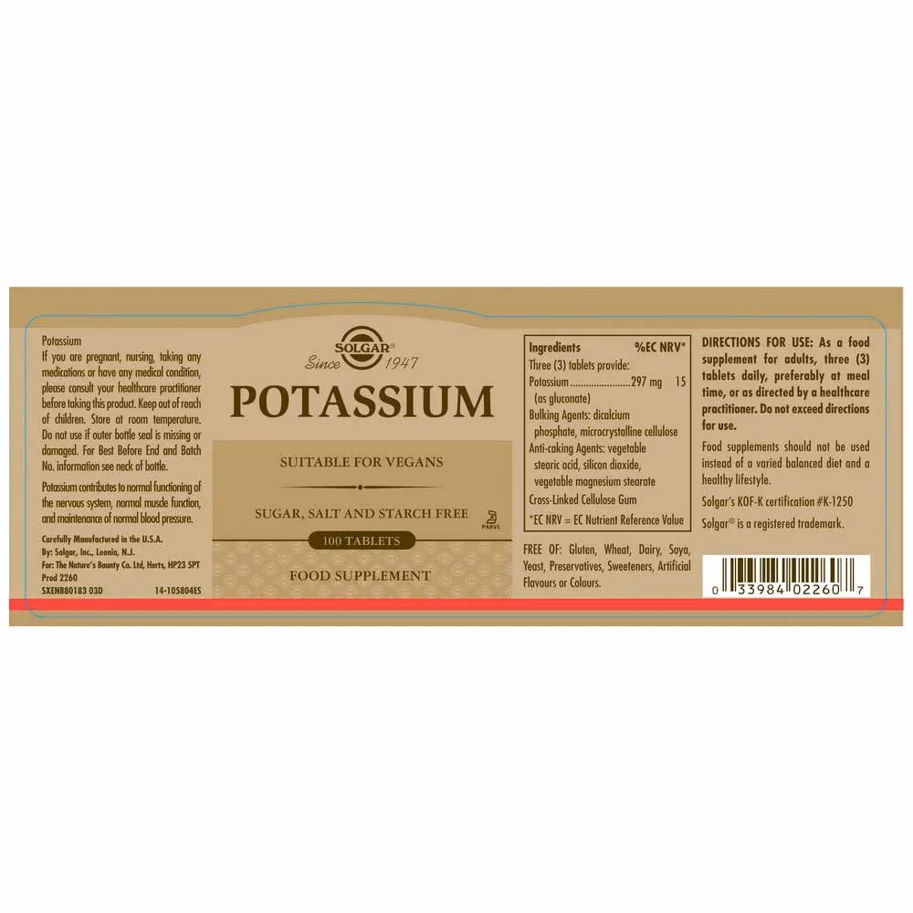 Solgar Potassium 100 Tablets 3