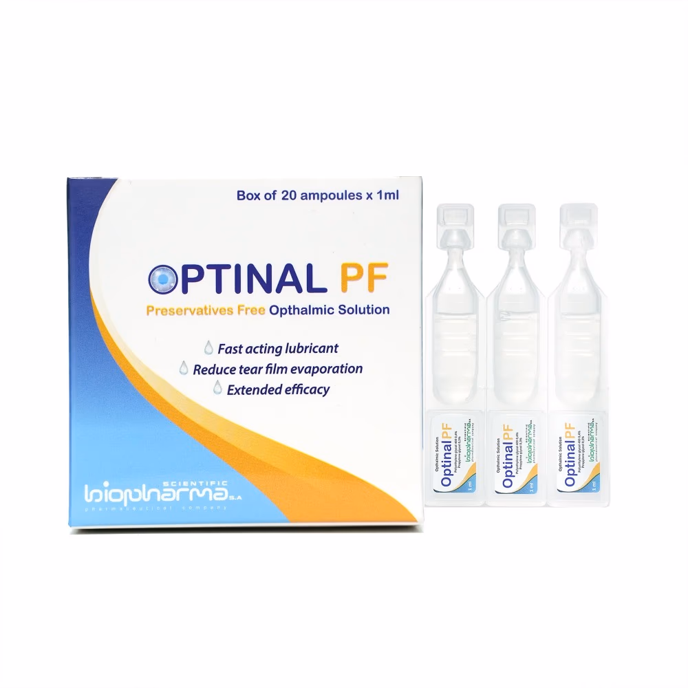 Optinal PF Preservative Free Lubricating Eye Drops, 20 Single Use Ampoules x 1ml
