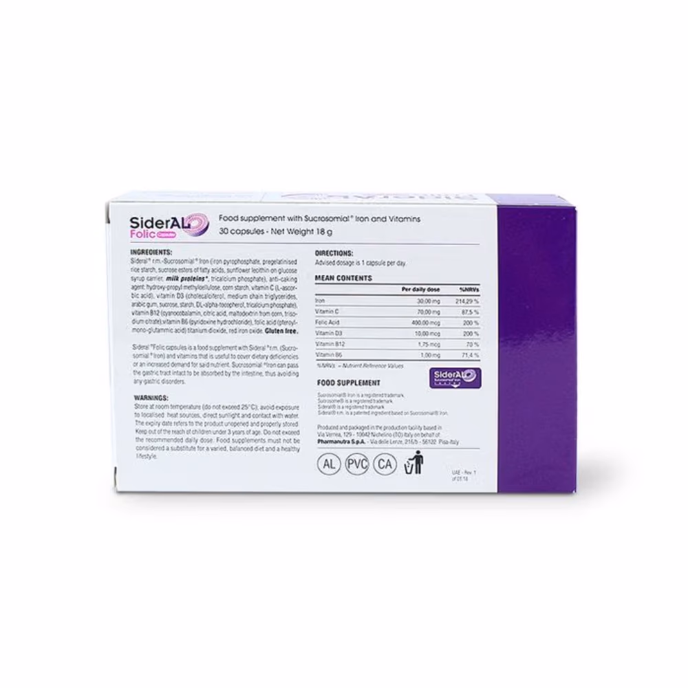 Sideral Folic Capsules 30 Servings 2