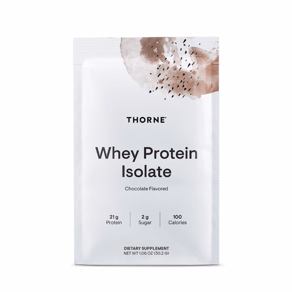 Thorne Whey Protein Isolate 14 Sachets x 30gm – Chocolate | Travel Packs, 21g Protein, Low Sugar, NSF Certified 2