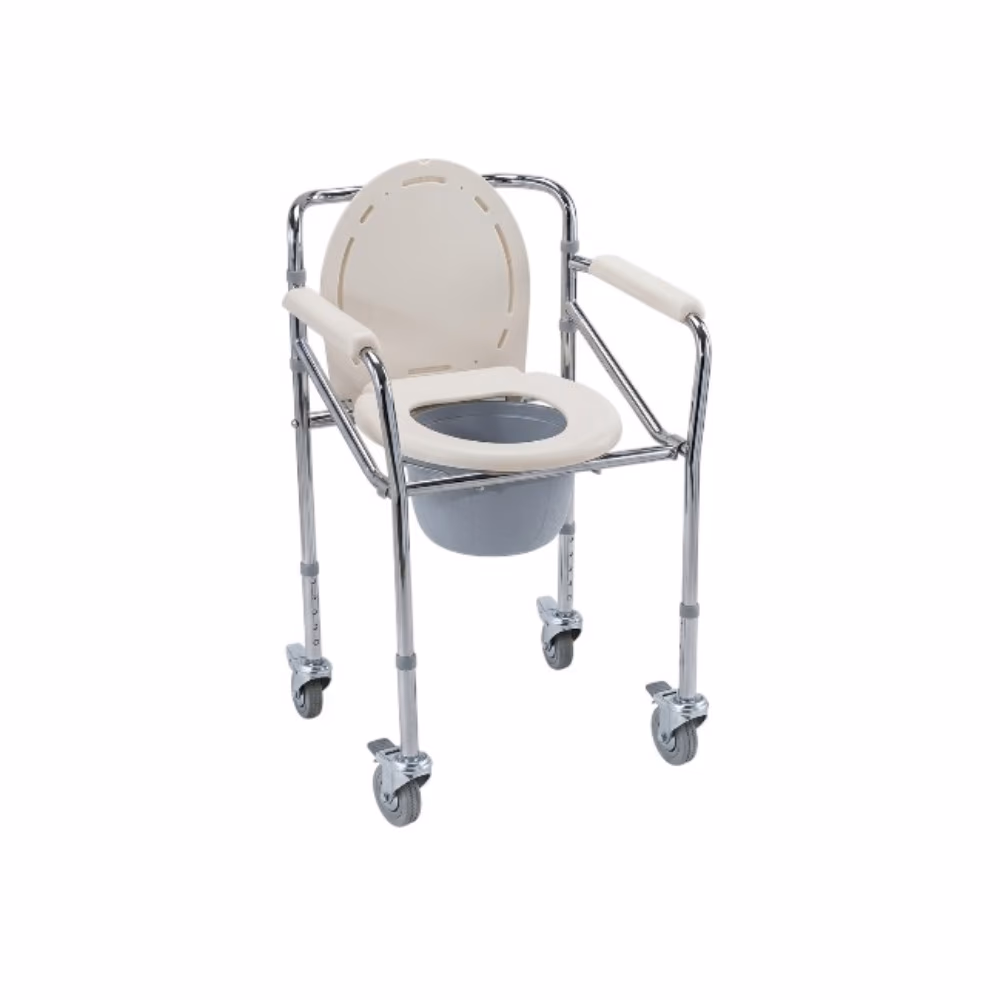 Uni-Mate Commode Chair with Wheels Height Adjustable – 5613A