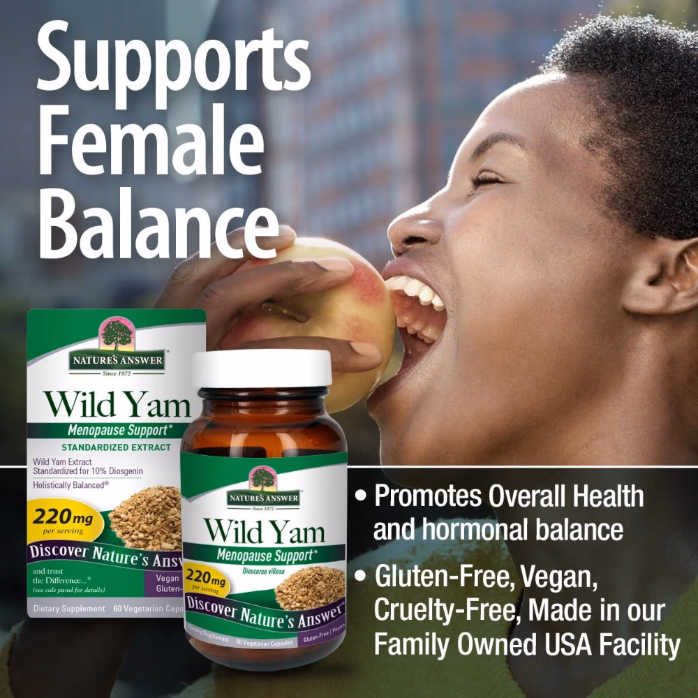 Natures Answer Wild Yam 220mg-60 Capsules 2