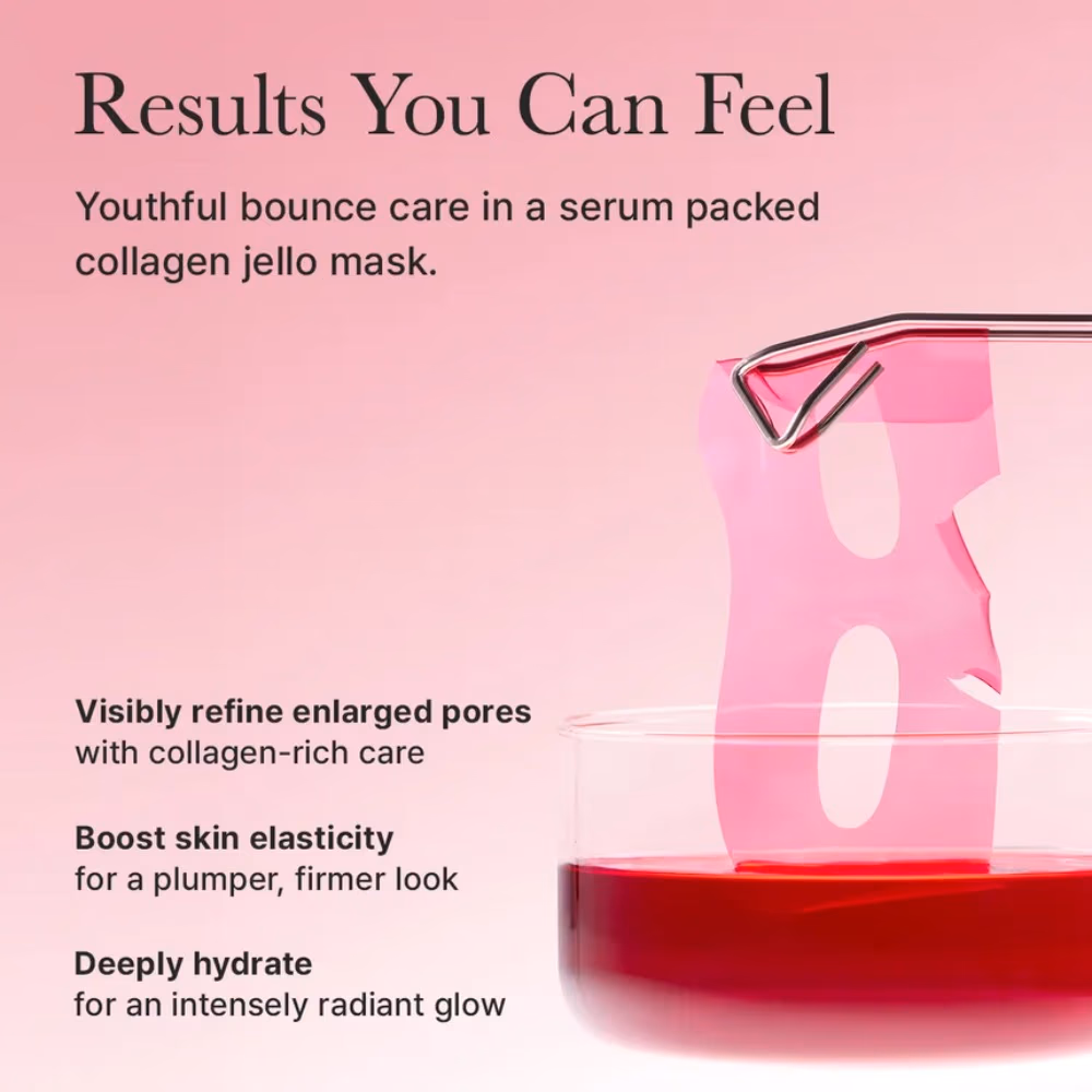 Arencia Red Collagen Jello Mask Hydrating Hydrogel Sheet Mask with 5 Peptides & 2% Niacinamide 25g 3