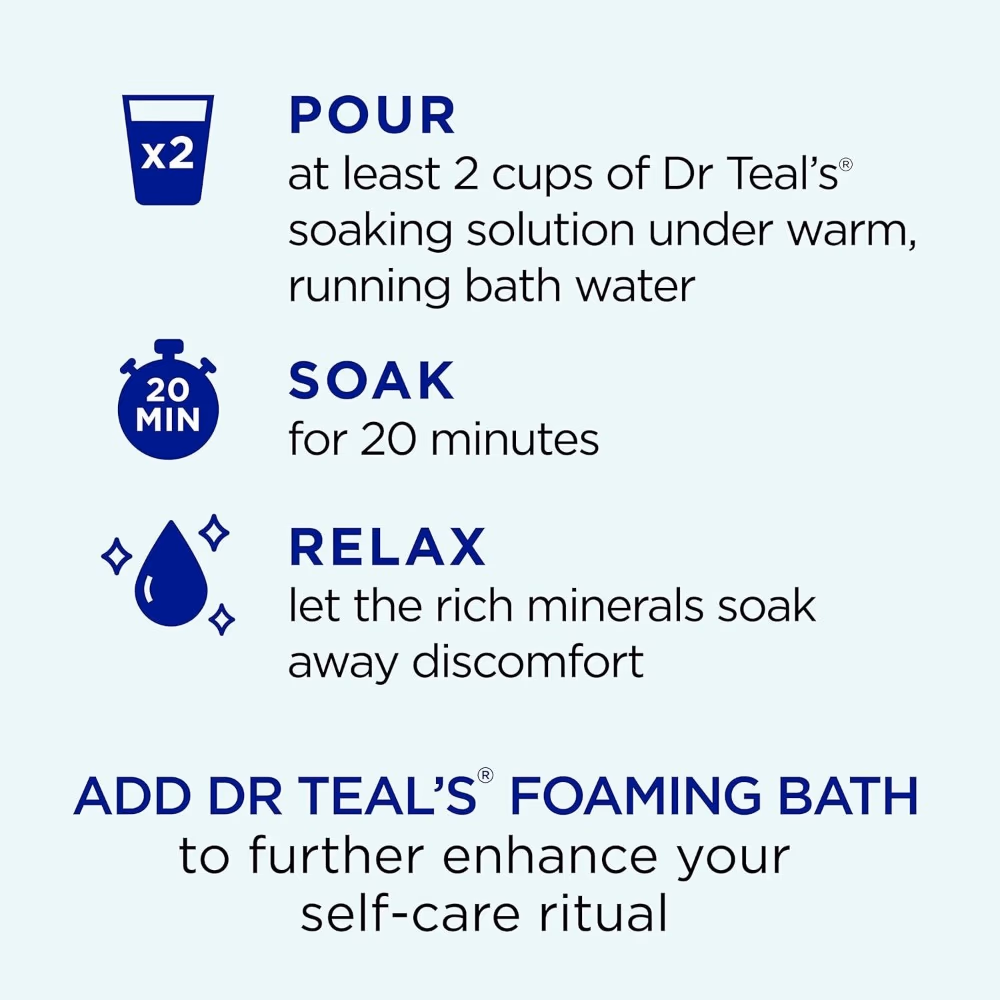 Dr Teal's Epsom Salt Soaking Solution with Witch Hazel & Aloe Vera, 1.36kg 3