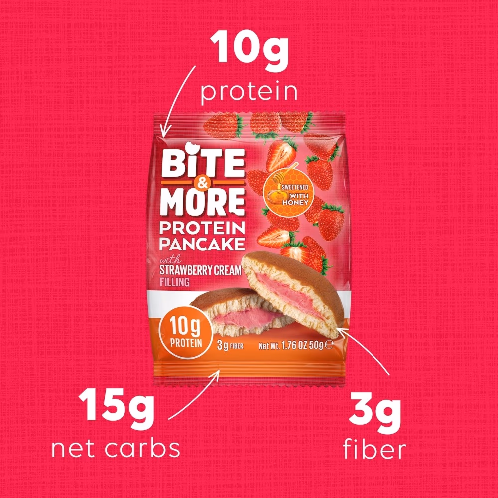 Bite & More Protein Pancake - Strawberry Cream 50g 2
