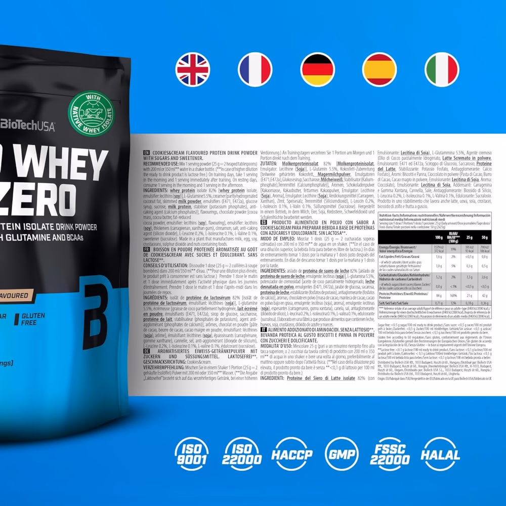 BioTechUSA ISO Whey Zero Cookies & Cream 500gm 4