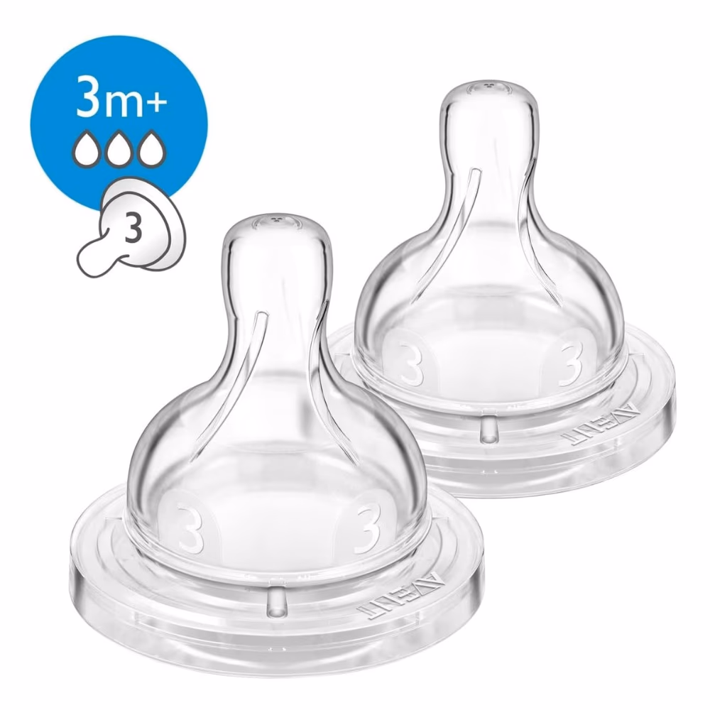 Philips Avent Classic+ Anti-Colic Medium Flow Teats 3m+ SCF 633,27 - Pack of 2 2