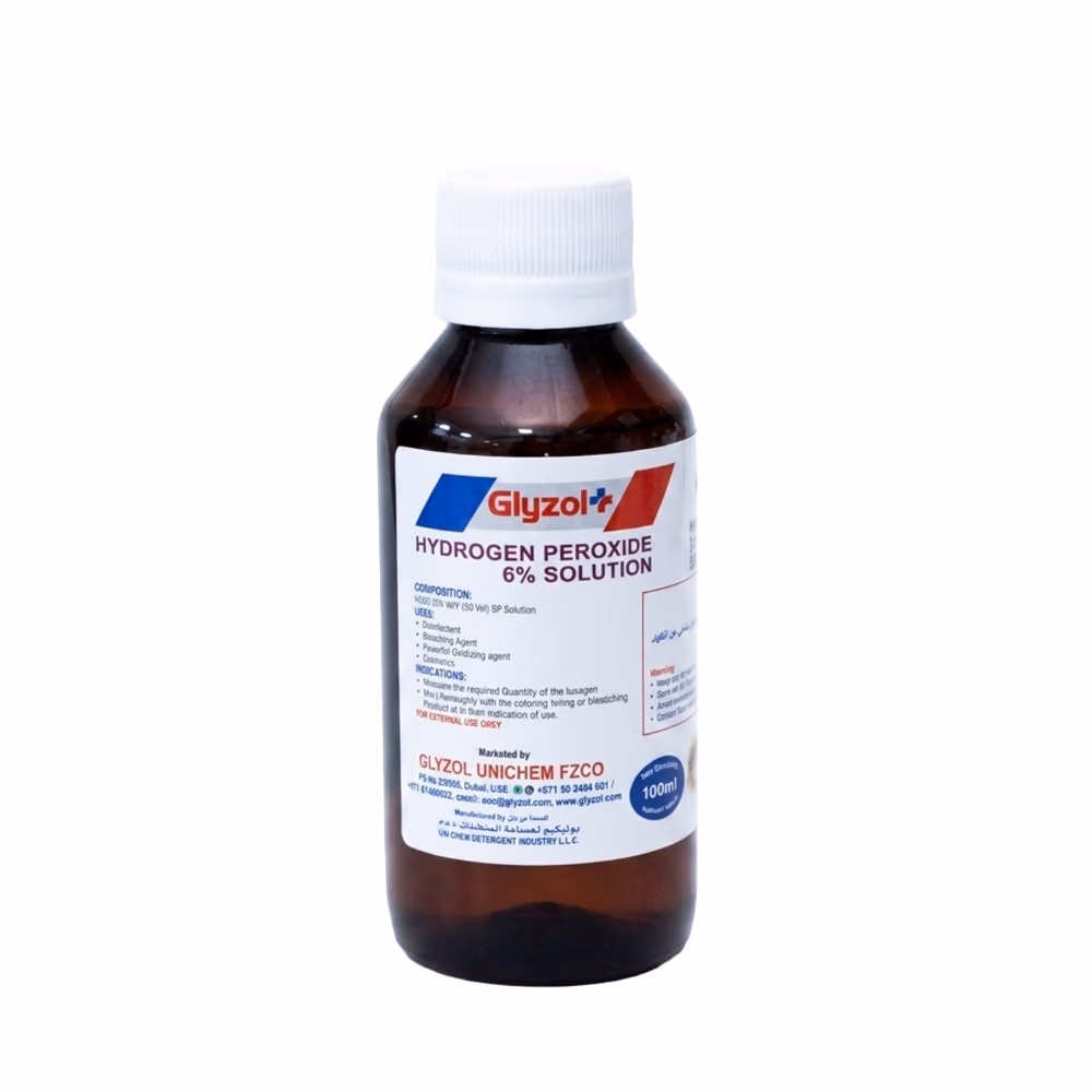 Glyzol Hydrogen Peroxide 6% Solution – Antiseptic and Disinfectant, 100ml – External Use Only