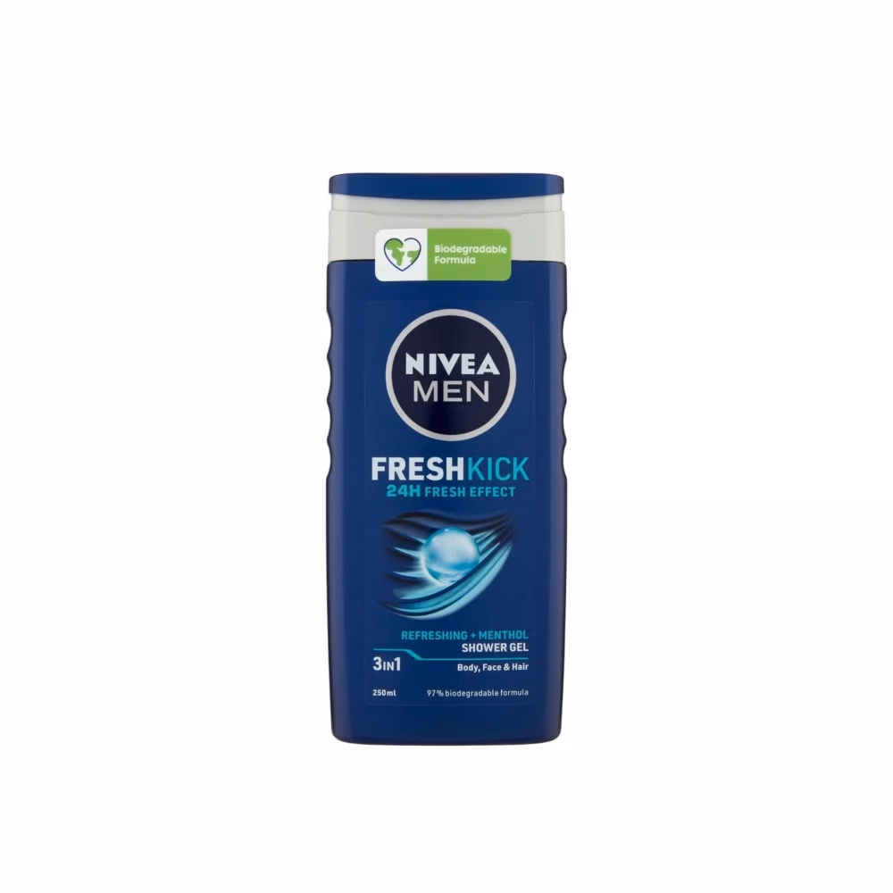 nivea men freshkick 3 in 1 shower gel 250ml 1