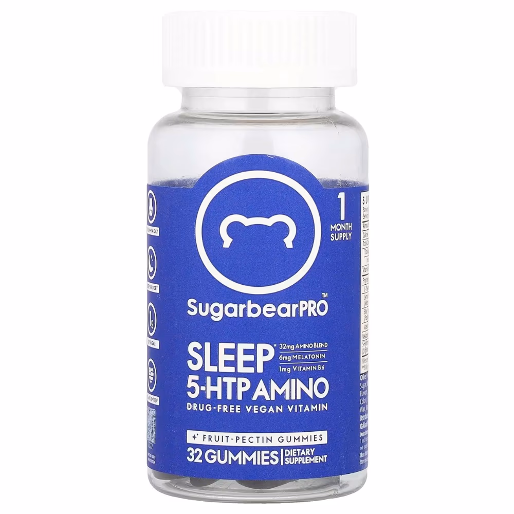 SugarBear Pro Sleep 5-HTP Amino 32 Gummies - 1 Month Supply 1