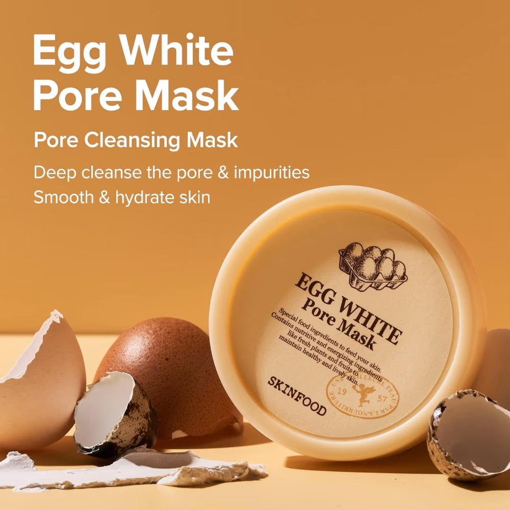 Skinfood Egg White Pore Mask 120gm – Pore Minimising & Skin Tightening Wash-Off Mask | With Egg White & Botanical Extracts 2