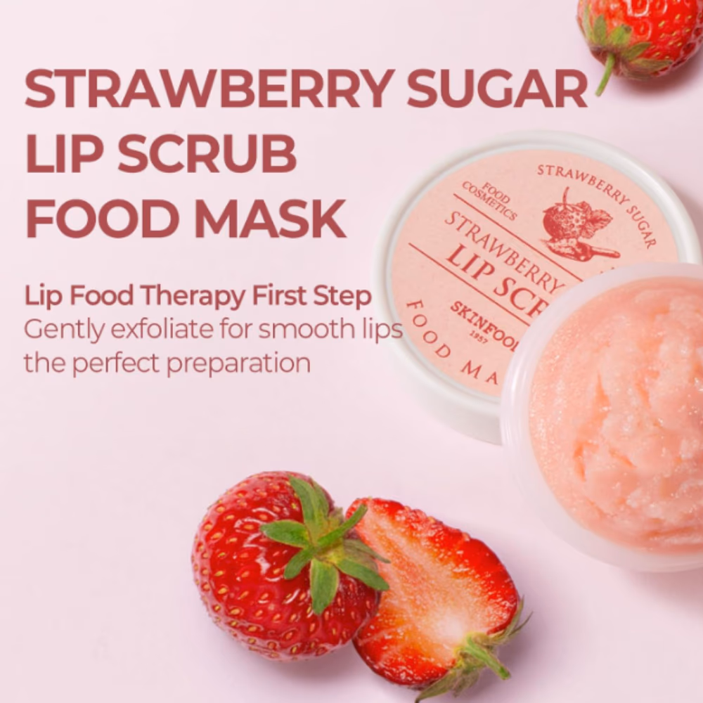 Skinfood Strawberry Sugar Food Mask Lip Scrub 14gm – Exfoliating & Nourishing Lip Treatment | Strawberry Extract & Sugar Crystals 3
