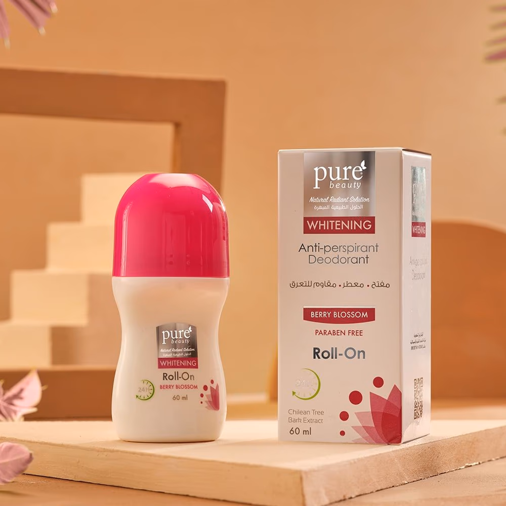 Pure Beauty Anti-Perspirant Berry Blossom Whitening Roll-On 60ml 2