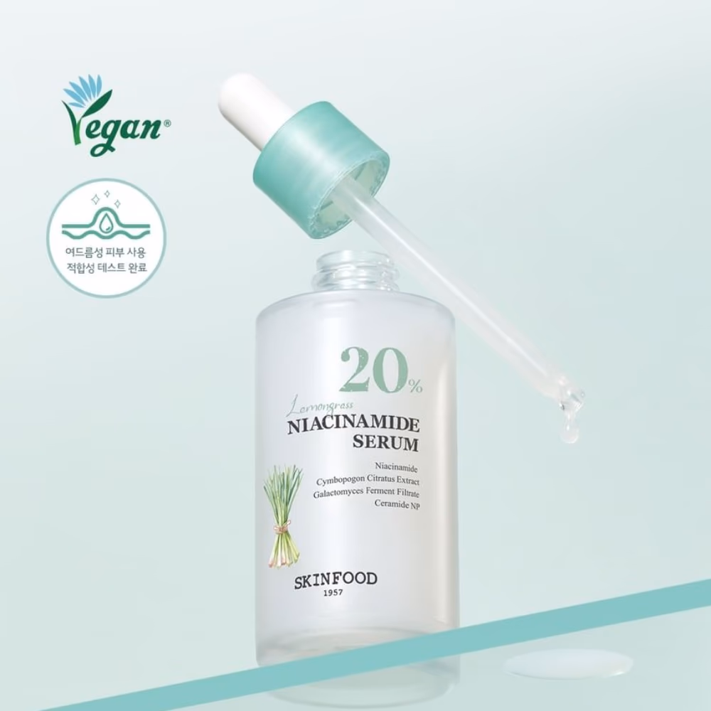 Skinfood Lemongrass Niacinamide 20% Serum 55ml – Galactomyces Ferment & Ceramide NP | Brightening, Pore Care & Barrier Repair 3