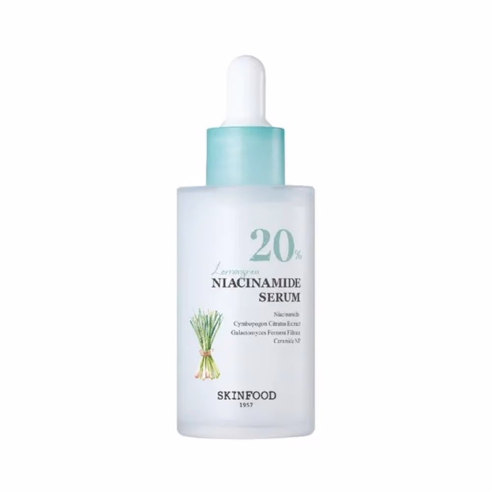 Skinfood Lemongrass Niacinamide 20% Serum 55ml – Galactomyces Ferment & Ceramide NP | Brightening, Pore Care & Barrier Repair