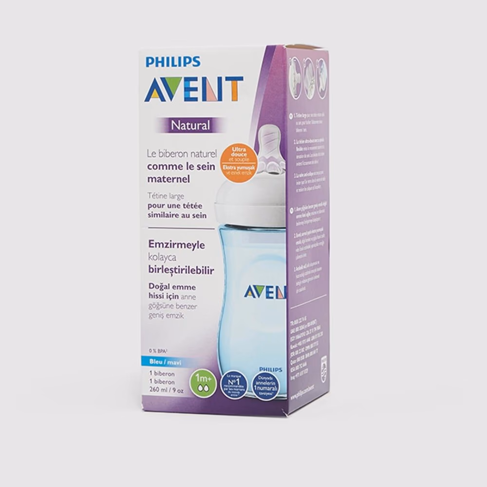 Philips Natural Feeding Bottle SCF035/17 Blue 260ML 1