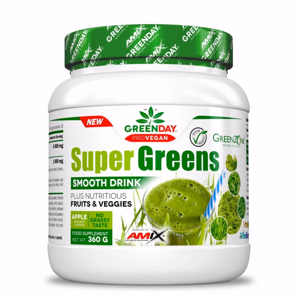 Amix Super Greens Smooth Drink Powder Apple 360g 1