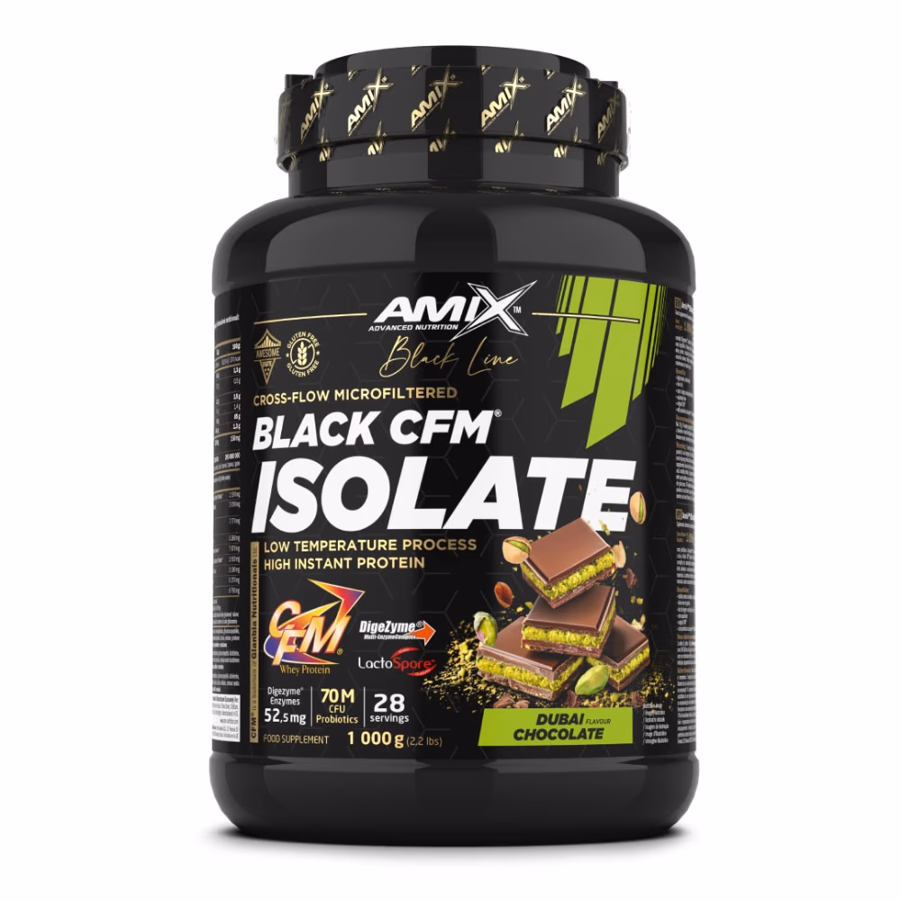 Amix Black CFM Isolate Dubai Chocolate 1kg – Ultra-Pure Whey Isolate for Muscle Growth & Recovery