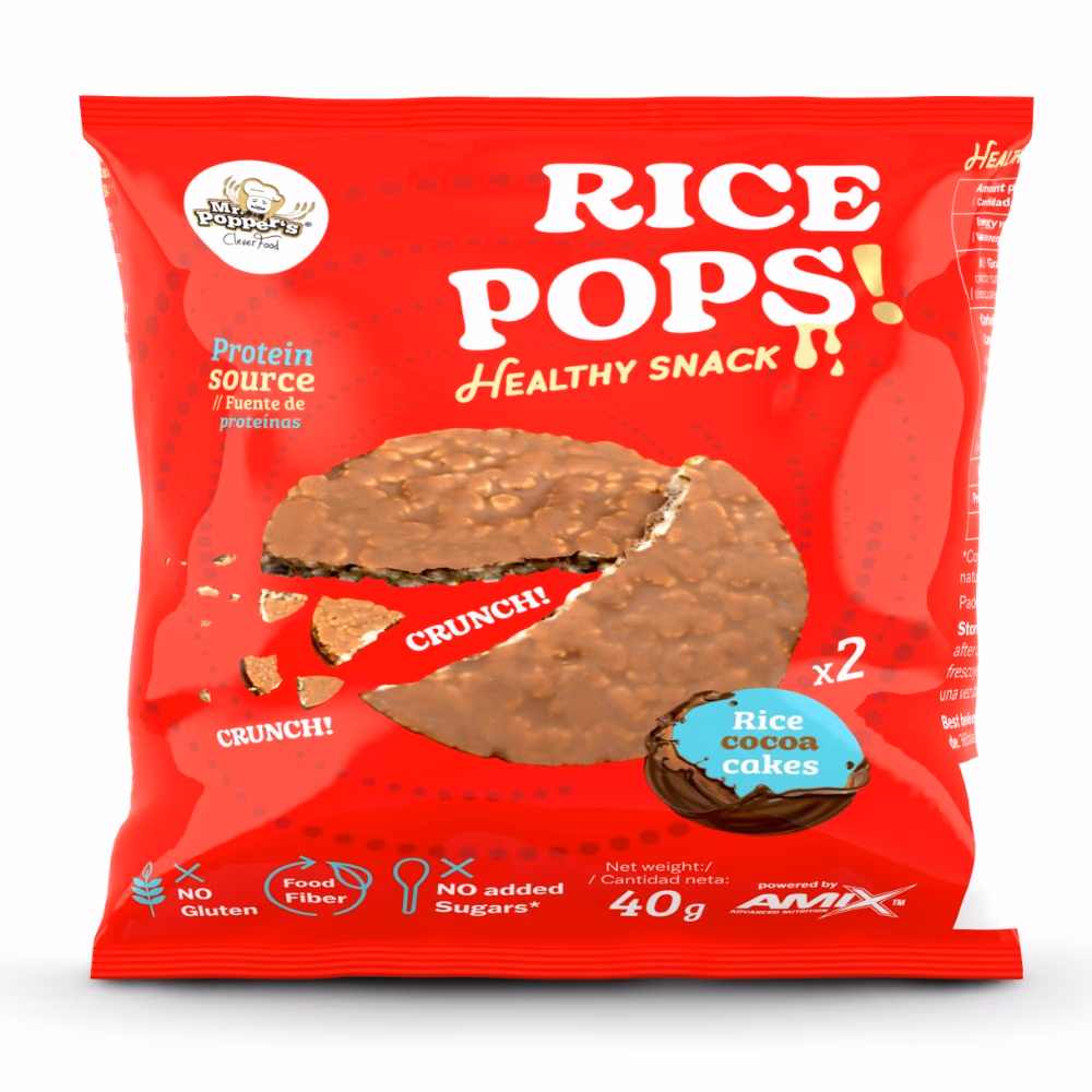 Amix Rice Pops Cocoa Cake 40g – Crunchy Chocolate Snack