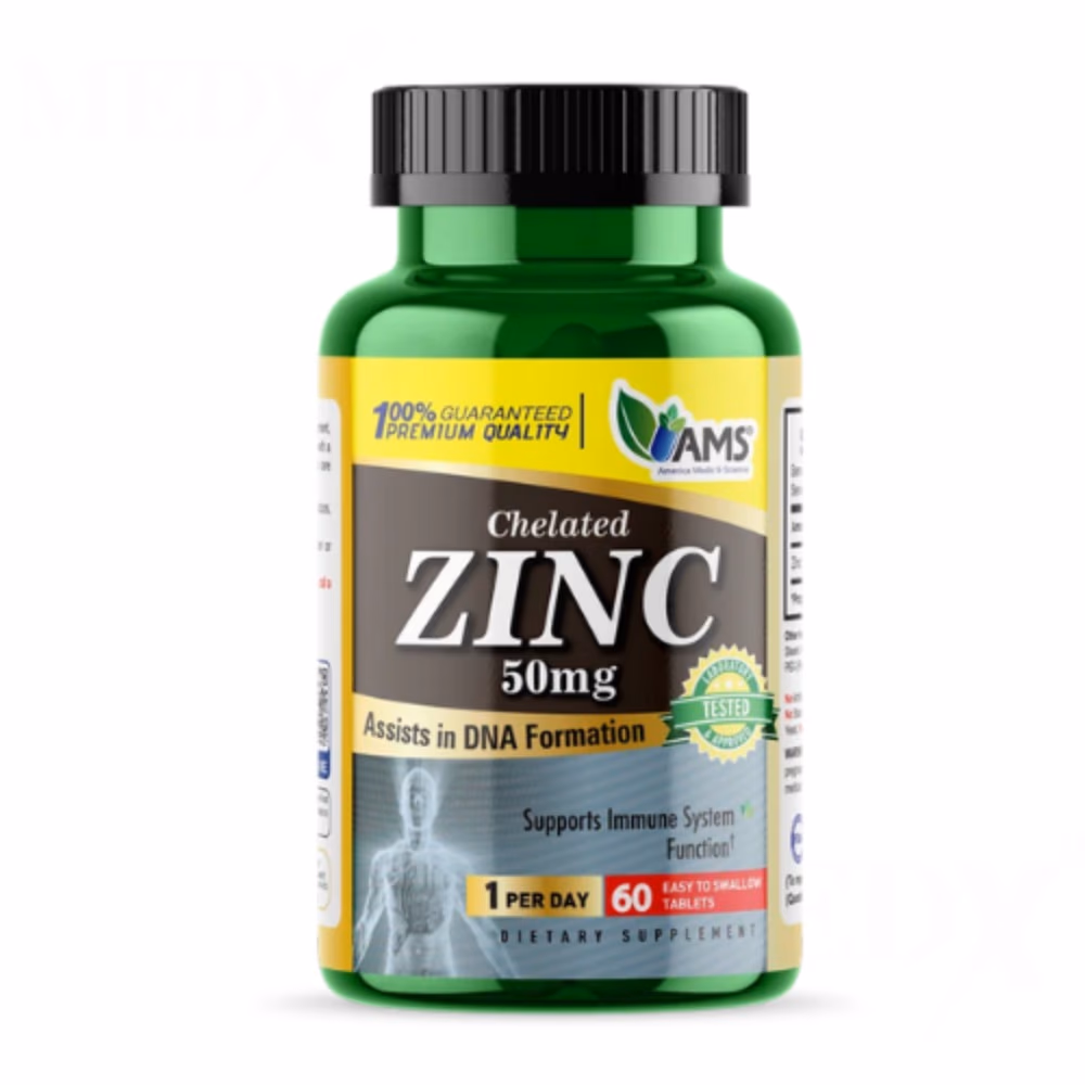 AMS Zinc 50mg Tablets – 60 Count