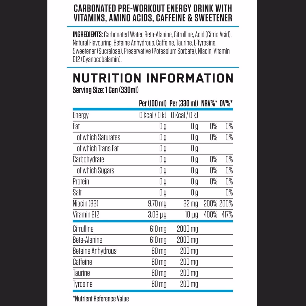 Applied Nutrition ABE Pre-Workout RTD Blue Lagoon 330ml 3