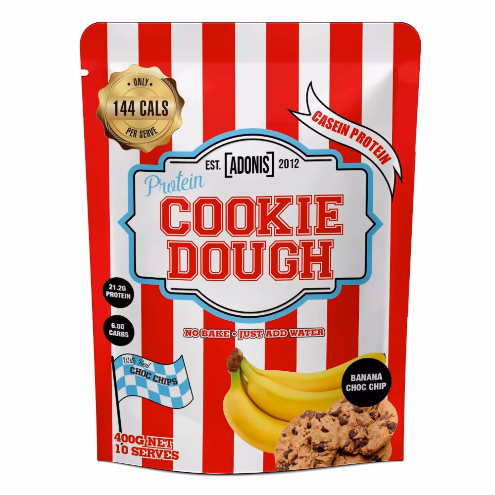 Adonis Casein Protein Cookie Dough Banana Chocolate Chip 400g  1
