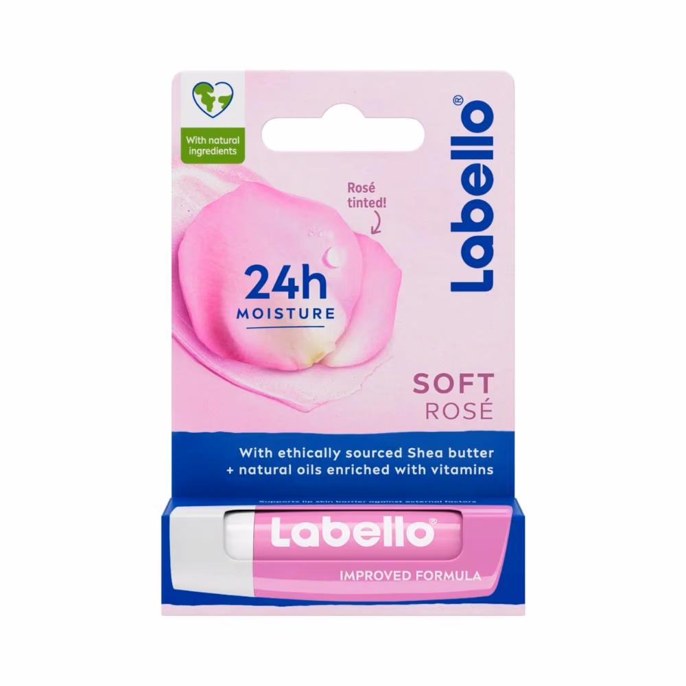 Labello Soft Rose Lip Balm 4.8g - Hydrating Lip Care with Soft Rose Tint for Smooth And Beautiful Lips 1