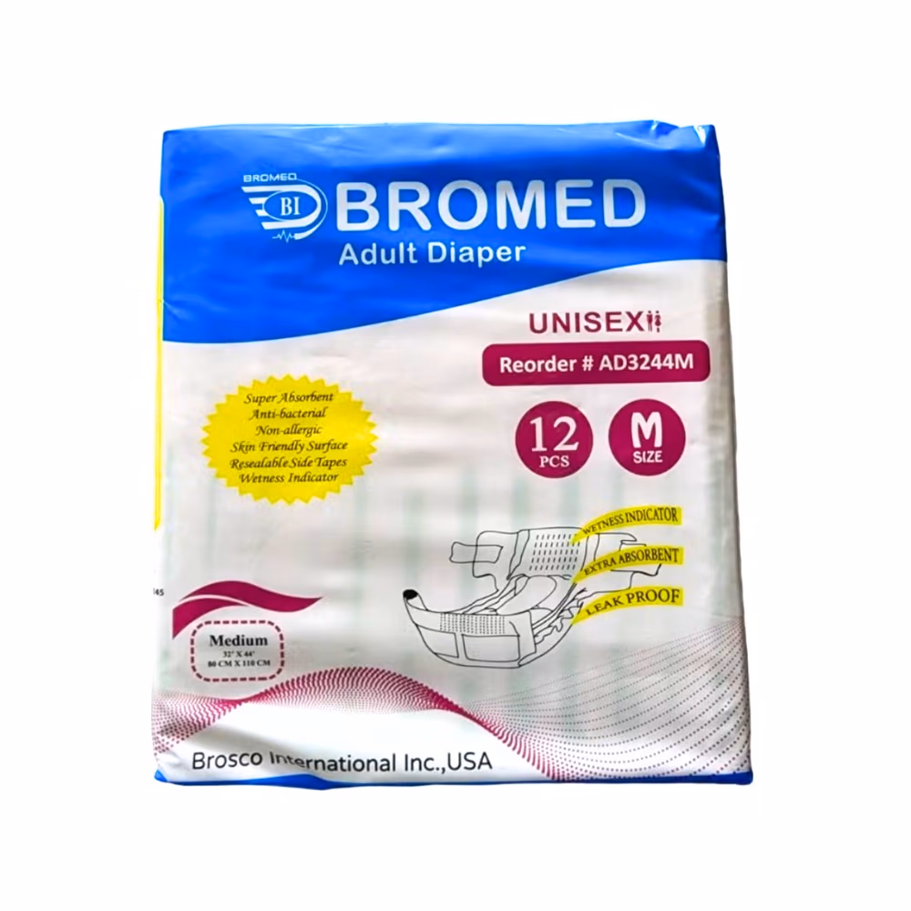 Bromed Adult Diapers Medium 12s