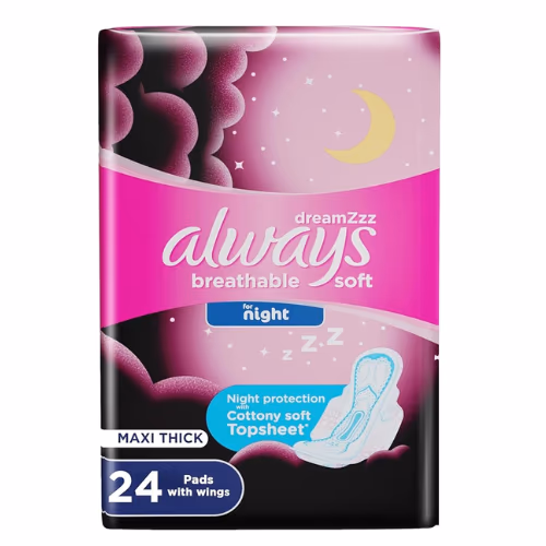 Always Cottony Soft Maxi Thick Night Pads with Wings - 24 Count 1
