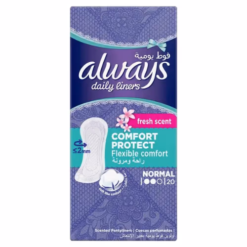 Always Daily Liners Comfort Protect Fresh Scent Normal Pantyliners 20's
