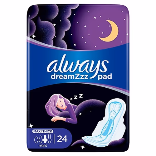 Always Night Dreamz Maxi Thick (Black Violet) - 24 pads 1