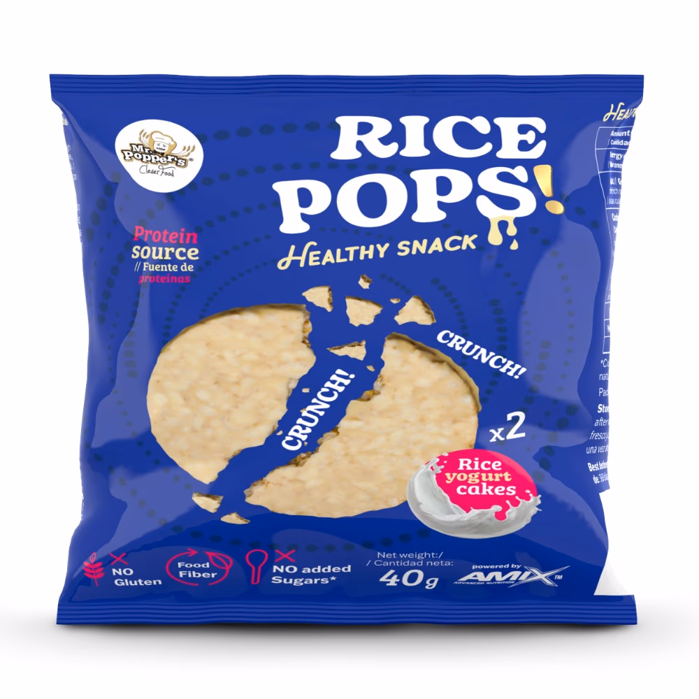 Amix Rice Pops Yogurt Cake 40g – Crunchy Protein Snack 1