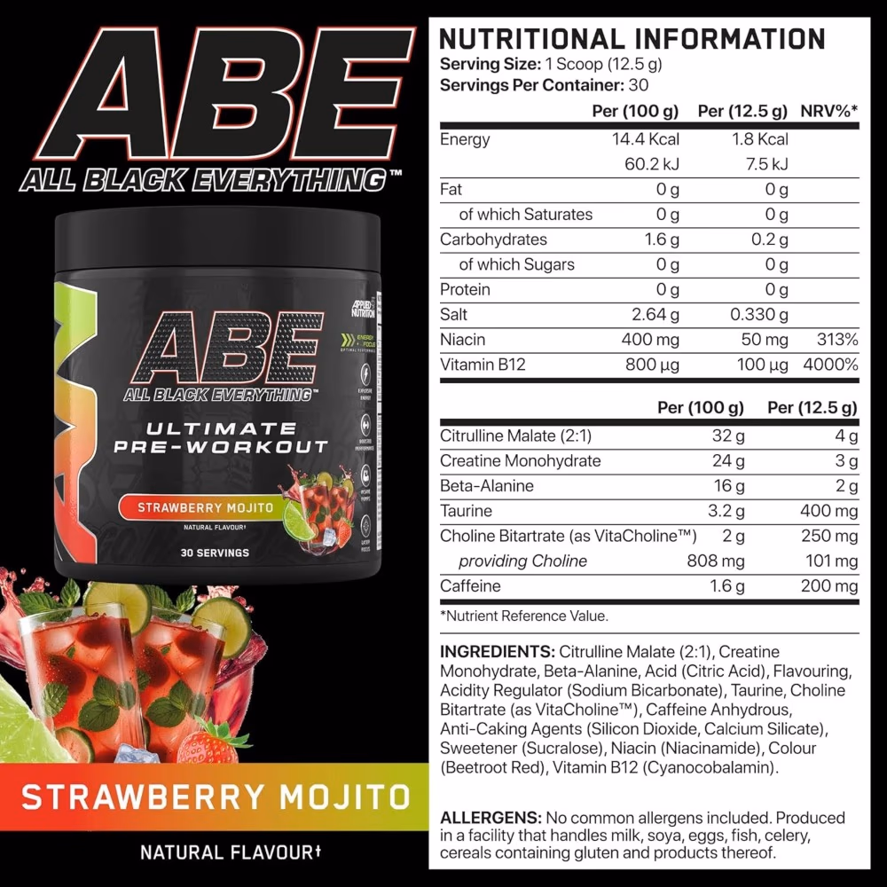 Applied Nutrition ABE Ultimate Pre-Workout Strawberry Mojito Flavor - 30 Servings 3