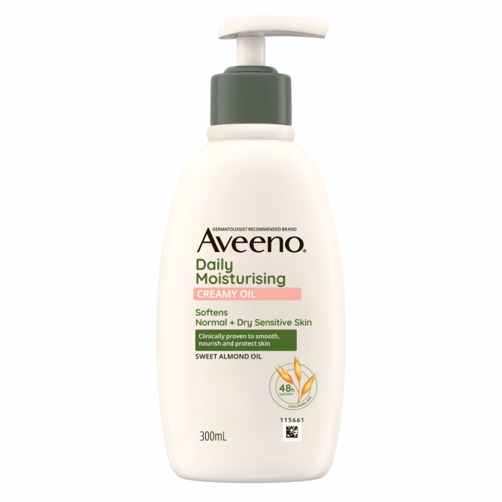 Aveeno Daily Moisturising Creamy Oil – 300ml | Nourishing Oat & Sweet Almond Oil for Smooth, Hydrated Skin
