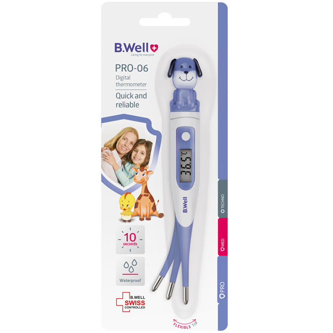 B.Well Digital Thermometer Blue Puppy PRO-06