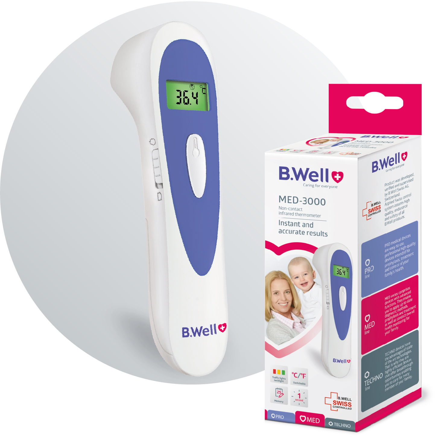 B.Well Non-Contact Infrared Thermometer MED-3000