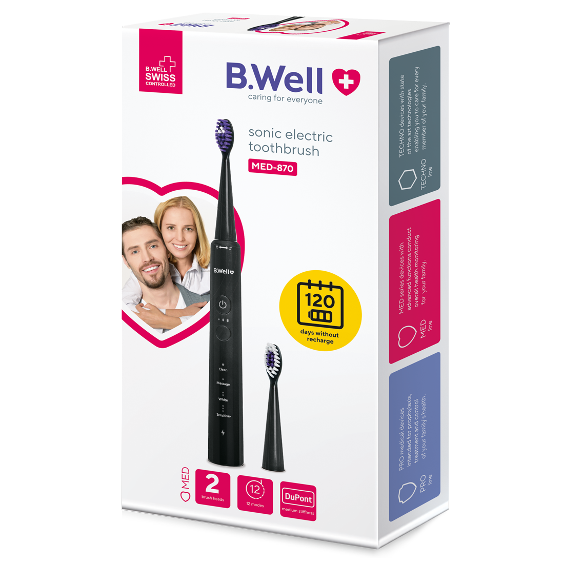 B.Well Sonic Electric Toothbrush Black MED-870